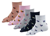 RC. ROYAL CLASS Women's Ankle Cotton Thumb Socks (Pack Of 5 Pairs, Multicolored, Free Size, Ankle Length)