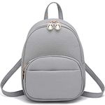 I IHAYNER Small Backpack for Teen Girl Vegan Leather Simple Multiple Zipper Pockets Mini Backpack Purse