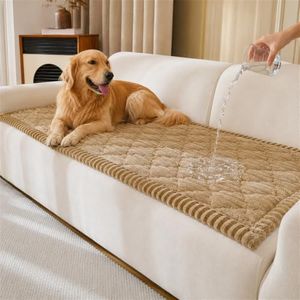 NILUOH Waterproof Couch Cover for Dogs, Washable Non-Slip Pet Couch Covers for Sofa Furniture Protector Fuzzy Couch Cushion Cover for Sofa, Car Seat, Bedside, Camping (Camel, 27.6" x 70.9")