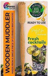 Muddler for Cocktails Small Tools - Muddler Wood Perfect Size - Pestle Fruit Mint Garlic Lime Lemon Herb - Wooden Muddler Great Sturdy - Drink Muddler Easy to Use…