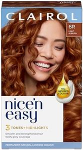 Clairol Nice'n Easy Crème, Natural Looking Oil Infused Permanent Hair Dye, 6R Light Auburn, Packaging May Vary
