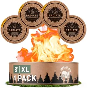 Radiate 4 Pack XL 8" Portable Campfire As Seen On Shark Tank - Up to 5 Hours of Burn Time - Reusable Travel Fire Pit for Camping, Patios and Beach Days - Great Alternative to a Real Fire - Made in USA