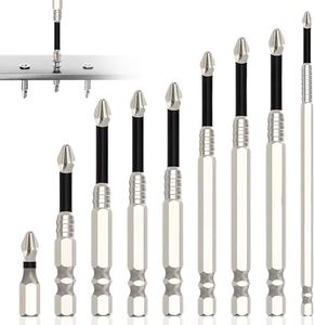 High Magnetic Screwdriver Drill Bit Set, 2025 New Strong Magnetic Durability Screwdriver Drill Bit Set, Universal Anti-Slip Magnetic Electric Screwdriver Set, 25 50 65 70 75 90 100 120 150mm (9 Pcs)