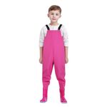 2024 AI - Kids Chest Waders Youth Fishing Waders For Toddler Children Water Proof Hunting Waders With Boots N 9 (Pink, 5-6 Years)