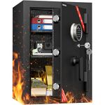 KABISAFE Safe, 5.0 Cubic Ft Fireproof Safe Box, Heavy Anti-Theft Safe with Biometric Fingerprint Digital Keypad Vibration Alarm for Home Business Office Hotel Document Jewelry Money Storage