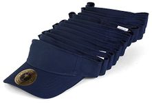 TOP HEADWEAR Blank Adjustable Visors - 12-Pack - Navy