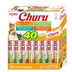 Churu by INABA Cat Treat - Chicken Variety Box - 1 Pack (40 x 14g total) / Soft & Creamy Cat Treat, Delicious & Healthy Snack, Purée Food Topper, Natural, Grain Free