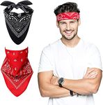 BISMAADH Paisley Bandanas, Pirate Head Scarf, Hair Bandanas for Men & Women, Multifunction Cotton Headscarf Cowboy Accessories Headband for Party