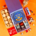 CookieMan Bhai Dooj Premium Gift Set Hamper for Brother | Gift Combo of 14 with Diya, Cookies, Chocolates, Roli, Tika, Chawal, Moli Thread, Bhai Dooj Greeting Card, Candle & Coffee Sachets | Diwali Gift for Brother