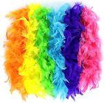 Neon Feather Boas - 6 Pack of 6 Feet Long Boas with Feathers - Perfect for Halloween Costumes, Party Outfits, and Party Favors