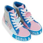 Disney Girls Lilo & Stitch Sneakers - Lilo and Stitch High Top Athletic Shoes - Lilo and Stitch High Top Lace Up Sneakers, Pink, 13 Little Kid