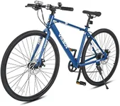 Viribus Hybrid Bike, 28 inch Adult Bike, Womens Mens Hybrid Bicycle with Lightweight Aluminum Frame, 700C Bicycle 7 Speed, Road Bike, City Bike, Adult Bicycle, Blue