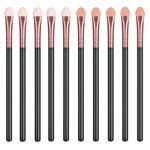 10pcs Makeup Brushes Set Rose Gold, Eyeshadow Applicators Sponge Eyeshadow Brush Sets Reusable Washable Professional Eye Shadow Applicator Brush Set