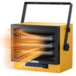 TURBRO 7,500W Electric Garage Heater, 240V Hard Wired Ceiling Mounted Shop Heater, Remote Control, Overheat Protection, Thermostat, Timer, ETL Listed, Ideal for Garage, Workshop, Gym, GH7500