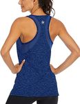 ICTIVE Workout Tank Tops for Women Loose fit Yoga Tops for Women Mesh Racerback Tank Tops Open Back Muscle Tank Workout Tops for Women Running Tank Tops Activewear Gym Tops Dark Blue M