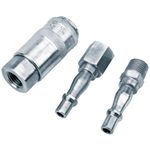 Draper 37844 Air Line Coupling Set, 1/4" BSP, 3 Pieces, Blue