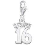 Rembrandt Charms Sweet 16 Charm with Lobster Clasp, Sterling Silver