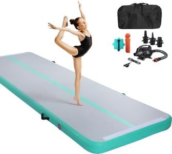 Inflatable Gymnastics Training Tumble Mat Air Tumbling Mats 10ft 4 Inches Thickness with Electric Air Pump for Home Use/Outdoor/Yoga/Gym/Cheerleading (Green)