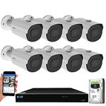 GW Security 5-Megapixel 8 Channel PoE 4K NVR Security Camera System - 8 5MP Video Audio Surveillance Weatherproof Microphone IP PoE Dome Cameras, 1.9mm 160° Super Wide Angle Lens