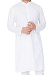 VASTRAMAY Men's Cotton Blend White Kurta - Timeless Elegance for Festivals & Events | Classic Design, Premium Comfort, and Versatile Style | Ethnic Attire for Cultural Celebrations & Independence Day