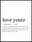 MLURQYOD Music Poster Love Yourz Wall Art Hip Hop Poster Rap Quotes Room Aesthetic Poster Painting Canvas Posters Modern Decor Definition Wall Art 40x60cm（16x24inch）No frame