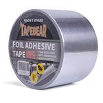 TAPEBEAR Aluminum Foil Tape Heat Resistant Glass Fiber Tape 5.5mil Thick Heavy Duty Insulation Aluminum Metal Duct Tape 4inch x 65yard(197Feet) for HVAC, Air Ducts, Metal Repair, Pipe Sealing