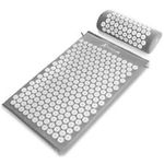 ProsourceFit Acupressure Mat and Pillow Set for Back/Neck Pain Relief Grey 