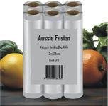 AussieFusion Vacuum Sealer Bags Rolls - 6 Pack, 28CM x 3M - BPA Free, Compatible with All Vacuum Machines, Food Saver, Weston and More - Perfect for Meal Prep or Sous Vide Cooking