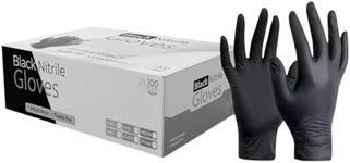 100 Black Nitrile Disposable Gloves Powder Free, Food, Care, Hair & Beauty, Industry, Cleaning (Black, Large)