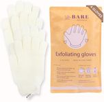 Bare Botanics 4 Pack White Exfoliating Gloves for Shower | 100% Nylon Fibers | Exfoliating Bath Gloves for Shower Exfoliating | Shower Gloves & Dead Skin Remover for Body | Wet & Dry Exfoliating Glove