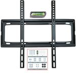 NTEK 26-63 Inch TV Wall Bracket, Ultra-Thin Fixed TV Bracket Holds up to 50kg, TV Mount with VESA 200x200mm, 200x400mm,300x300mm & 400x400mm with Wall Mount Fitting Screws and Spirit Level