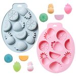 Kettion Fruit Shape Silicone Molds, Chocolate Candy Mold, Strawberry Pineapple Orange Watermelon Fondant Mould, Cookie, Ice Cube, Jelly, Gummy Cacti Summer Hawaii Theme Party DIY Cake Decoration