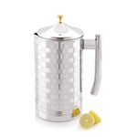 Avishkar the Invention Stainless Steel Slimline Water jug with Lid 2 Liters | Food Grade | Rust Proof | Easy to Pour | Steel Serving Water Jug | Stainless Steel Pitcher for Water