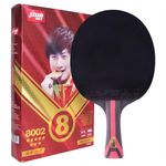 DHS 8002 Professional Ping Pong Paddles Carbon Fiber Table Tennis Rackets with 5 Wood 2 Aryslate Carbon Blade… (8002（Long Paddle）)