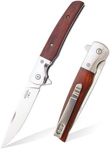BEAR & SON – Manual Flipper Knife 3.38" D2 Tool Steel Blade | Cocobola Wood Handle Pocket Knife for Everyday Carry | Lightweight Folding EDC with Clip Point Blade | USA Made CB21 Rancher Sideliner