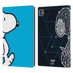 Head Case Designs Officially Licensed Peanuts Snoopy Geometric Halfs And Laughs Leather Book Wallet Case Cover Compatible With Apple iPad Pro 11 M4 2024