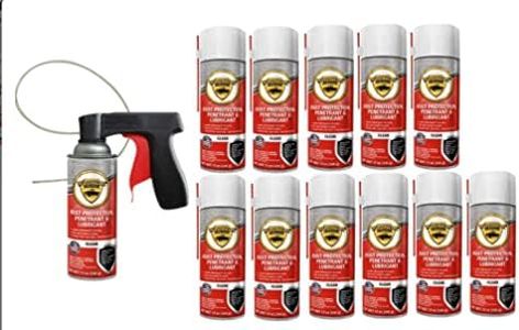 woolwax 12 Oz Undercoating (12) Cans Lanolin Aerosol Spray Straw (Clear) Rust Inhibitor and Prevention, Anti Corrosion Lubricant, Spray Can Extension Wand with Spray Trigger