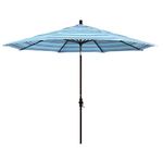 California Umbrella GSCU118117-56001-DWV 11' Round Aluminum Market Umbrella, Sunbrella Dolce Oasis