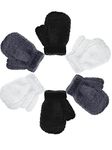 Geyoga 6 Pairs Toddler Mittens Warm Fleece Kids Mittens Winter Stretch Knit Gloves for Baby Boys Girls(Simple Color, 1-4 Years)