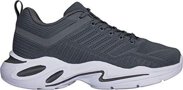 CALTO Men's Invisible Height Increasing Elevator Shoes - Super Lightweight Sporty Sneakers - 2.6 Inches Taller, Grey, 10