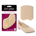 Foot Petals Women's Rounded Back Cushion Inserts Protectors, Comfortable Heel Grip for Pain Relief and Sizing, Khaki, One