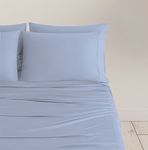 SHEEX Breezy Cooling Sheet Set with 2 Pillowcases, Breathable, Silky-Soft, Skye Blue, Queen