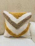 Furnistitchs Premium Decorative Throw Cushion Pillow Cover Boho Home Decor - Living Room Bedroom Couch Sofa Cushion Covers 16 inch x 16 inch (1, Mustard V)