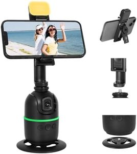 KozyOne Auto Face/Body Tracking Tripod, No App Required, 360° Rotation Phone Holder with Fill Light, Auto Tracking Phone Stand, Smart Gesture Control, for Vlog, Tiktok, Streaming, Zoom