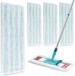 4 Mop Covers for Leifheit Profi XL Micro Duo/Profi XL Cotton Plus Floor Mop, Leifheit Floor Mop Replacement Cover, 2 Fibre System Efficient Microfibre Covers, Strong Stain Removal for All Hard Floors