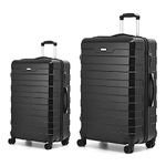 RMW Suitcase Set | Lightweight Hard Shell Suitcases | 4 Silent Dual Spinner Wheels | TSA 3 Digit Combination Lock | Aluminium Telescopic Handle | 2 Pcs Luggage Sets (Black, Cabin 20" + Medium 24")