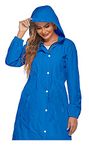 CAMISON Waterproof Reversible Womens Raincoat (M, Queen Blue)