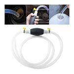 AUCELI High Flow Siphon Pump for Gasoline, Portable Widely Use Manual Car Fuel Transfer Pump with 2 Durable PVC Hoses For Gas Gasoline Petrol Diesel Oil Liquid Water Fish Tank (78")