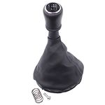 HouYeen Gear Shift Knob 6 Speed Shifter Stick with Gaitor Gaiter Boot Cover for V-W Transporter T5 T5.1 2003-2011 Black