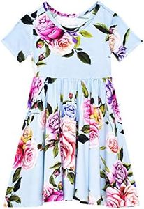 Posh Peanut Viscose from Bamboo Soft Dress for Girls & Toddlers: Short Sleeve, Comfortable Sundress for Casual & Party Wear